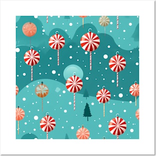 christmas candy at seamless pattern style Posters and Art